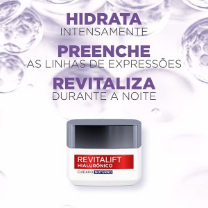 Creme Anti Idade L'Oréal Revitalift Hialurônico Noturno, L'Oréal Paris