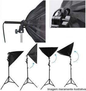 Kit Iluminação Estúdio 02 Softbox E27 40x60cm com Tripé