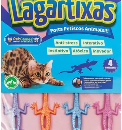Brinquedo Intuitivo Pet Games - Lagartixas para Gatos - Unidade