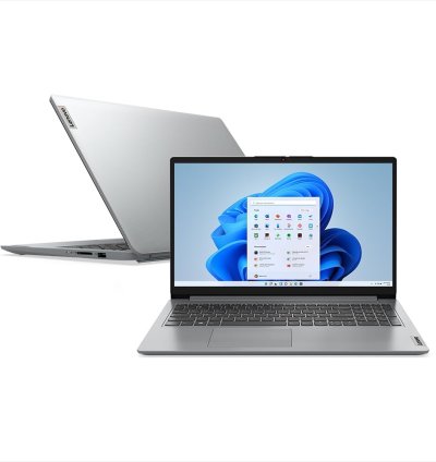 Notebook Lenovo Ultrafino IdeaPad 1 - Intel i3-1215U, 8GB RAM, 256GB SSD, Tela 15,6", Windows Home, Cloud Grey
