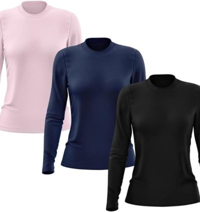 Kit 3 Camisetas Femininas Manga Longa - Proteção Solar UV 50+